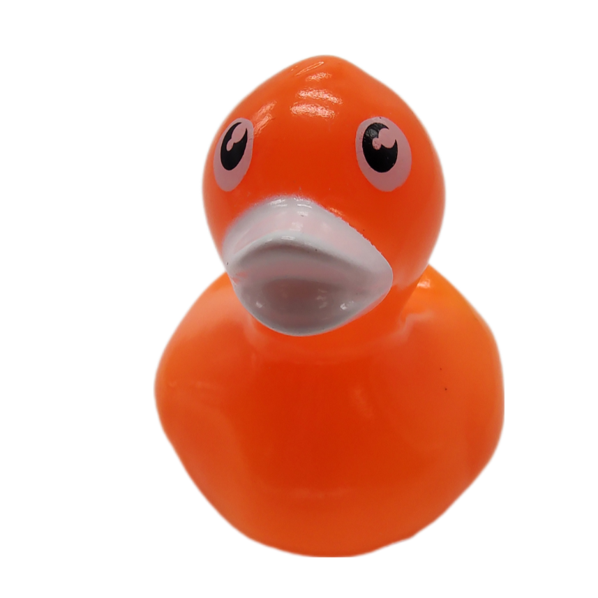 10 Neon Orange Ducks - 2" Rubber Ducks