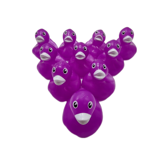 10 Neon Purple Ducks - 2" Rubber Ducks