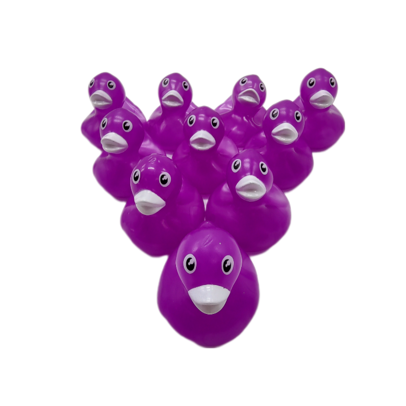 10 Neon Purple Ducks - 2" Rubber Ducks