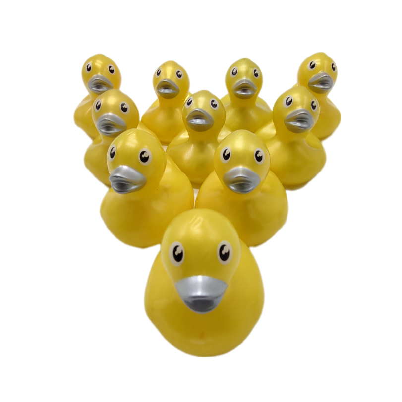 10 Metallic Yellow Ducks - 2" Rubber Ducks