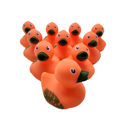 10 Orange Leaf Ducks - 2" Rubber Ducks