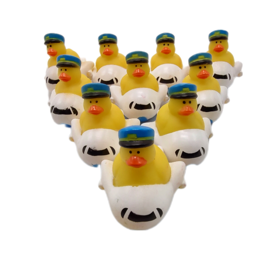 10 Airplane Ducks - 2" Rubber Ducks
