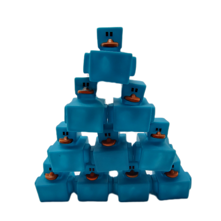 10 Square Blue Ducks - 2" Rubber Ducks