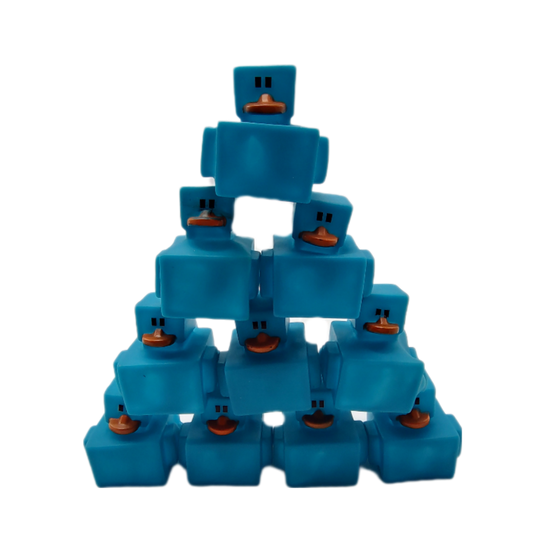 10 Square Blue Ducks - 2" Rubber Ducks