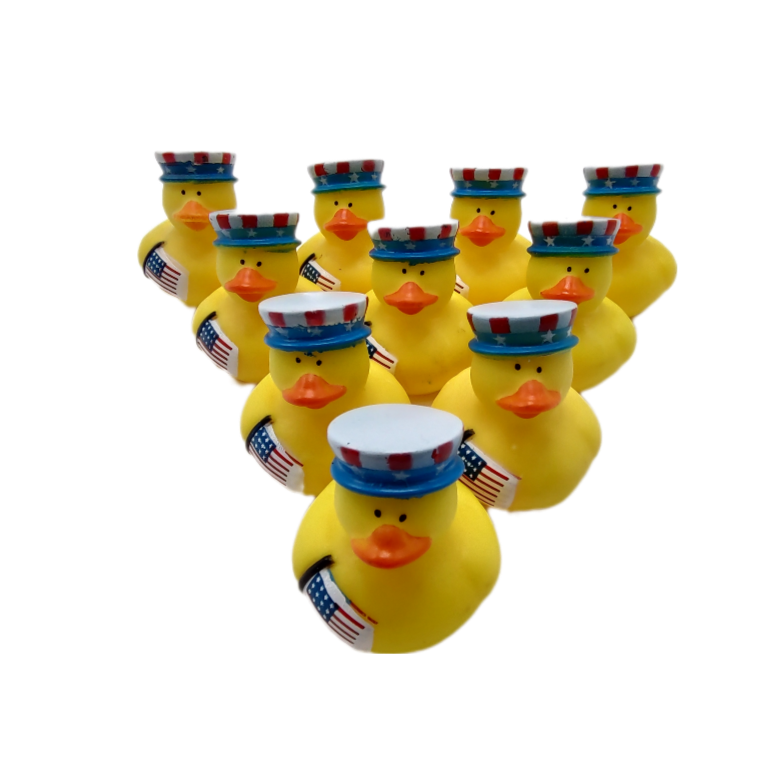 10 American US Flag Ducks - 2" Rubber Ducks