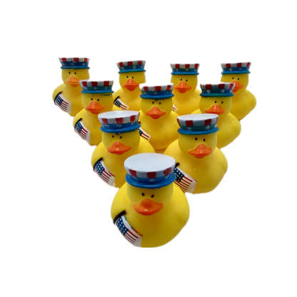 10 American US Flag Ducks - 2" Rubber Ducks