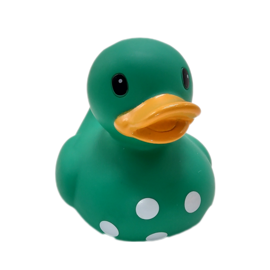 Green with White Polkadots 3" Rubber Duck