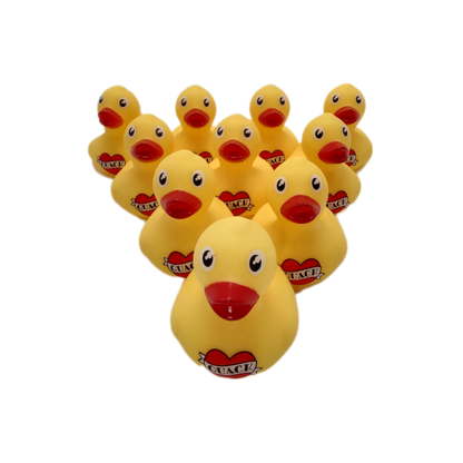 10 Tattoo "QUACK" Ducks - 2" Rubber Ducks