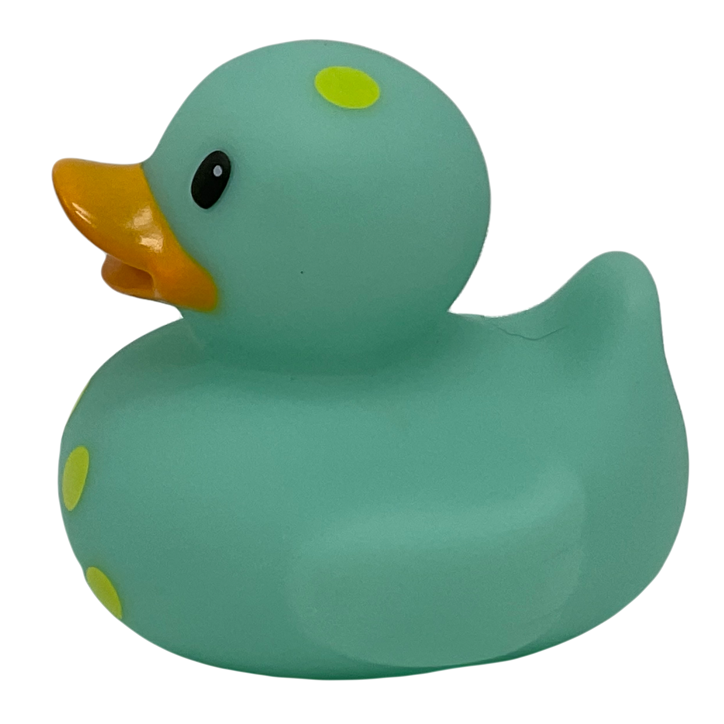 Mint Green & Yellow Polka Dot 3" Rubber Duck