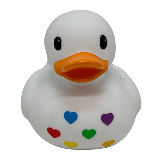 Rainbow Hearts 3" Rubber Duck