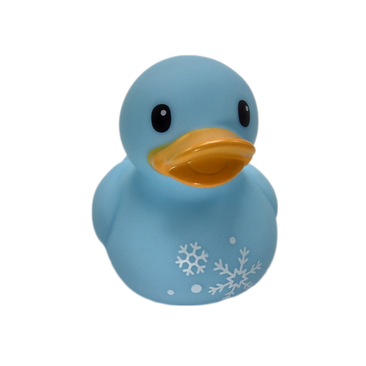 Blue snowflake rubber duck
