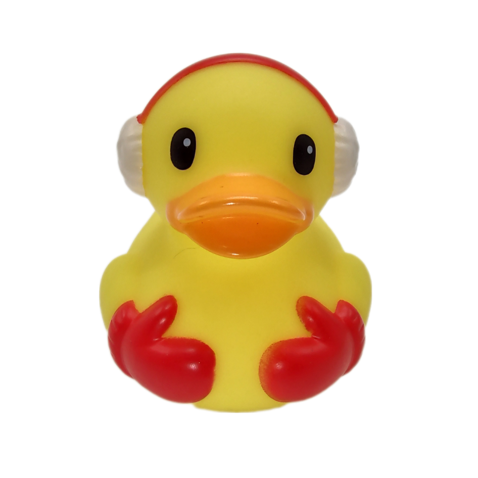 Red Mittens & Muffs 3" Rubber Duck