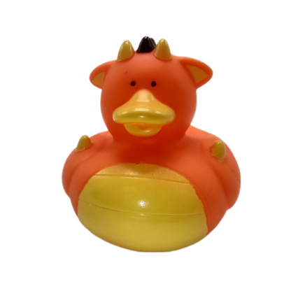 Orange Dinosaur 4" Rubber Duck