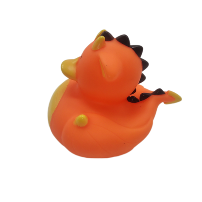 Orange Dinosaur 4" Rubber Duck