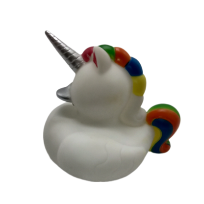 White Unicorn 4" Rubber Duck