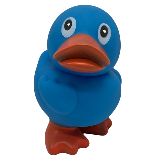 Standing Blue Squeaking 6" Rubber Duck