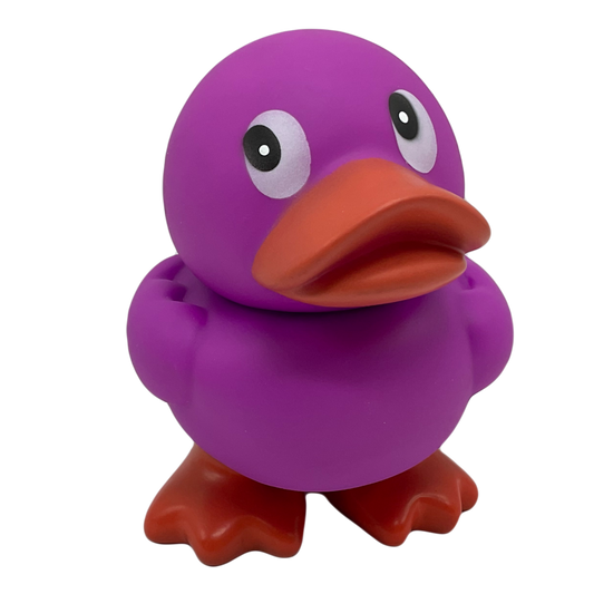 Standing Lavender Purple Squeaking 6" Rubber Duck