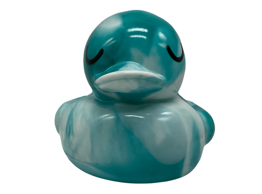 Aqua & White Marbled 6" Rubber Duck