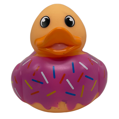 Pink Donut 6" Rubber Duck