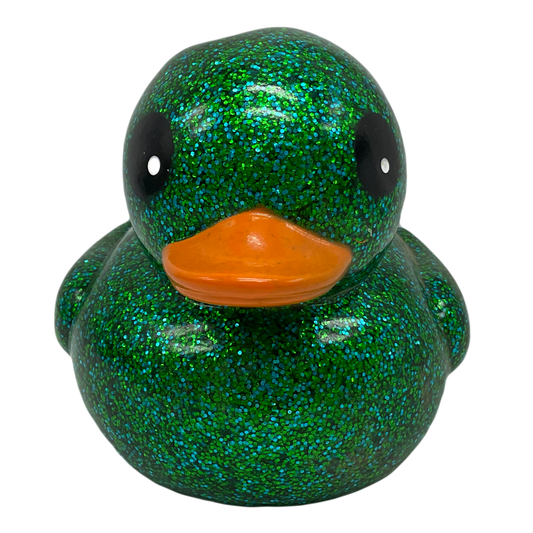 Green Glitter 6" Rubber Duck