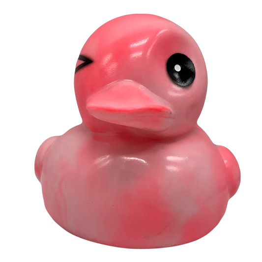 Pink & White Marbled 6" Rubber Duck