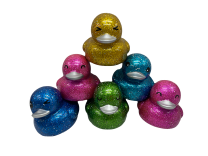 Green Stars & Glitters 6" Rubber Duck