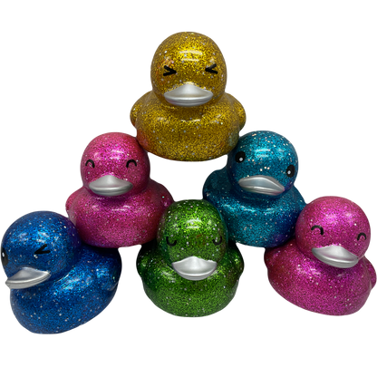 Purple Stars & Glitters 6" Rubber Duck