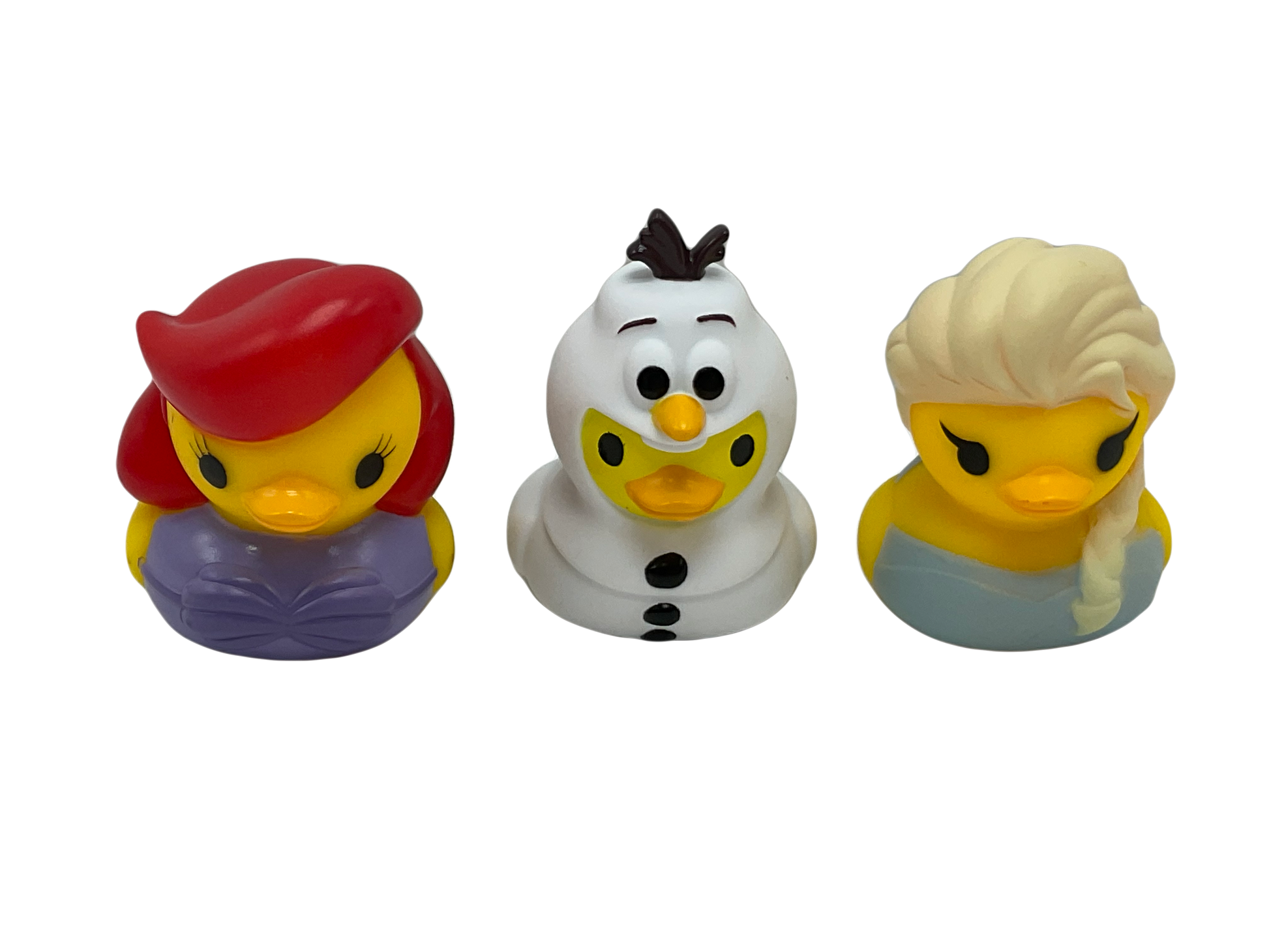 Elsa Olaf Ariel 3 pack Disney Rubber Duck 2" Duckz