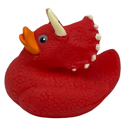 Red Triceratops Dinosaur Wild Republic 4" Rubber Duck