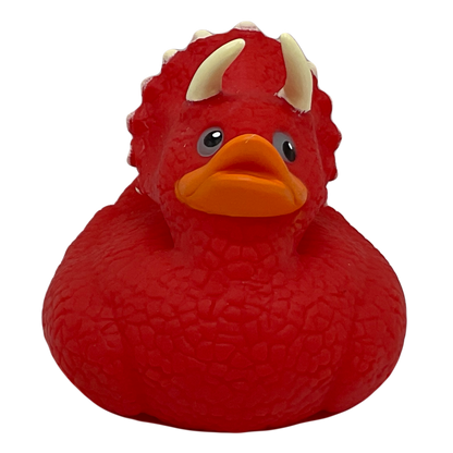 Red Triceratops Dinosaur Wild Republic 4" Rubber Duck