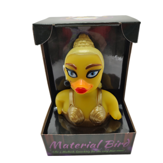 Material Bird - Like a Mallard, Quacking for the Very First Time! - Celebriduck Rubber Duck